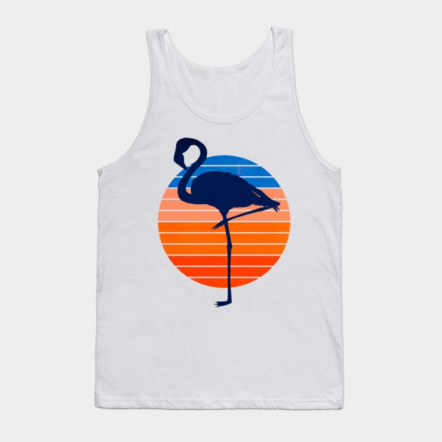 Retro Flamingo Sunset 80s Style Tank Top by AlondraHanley